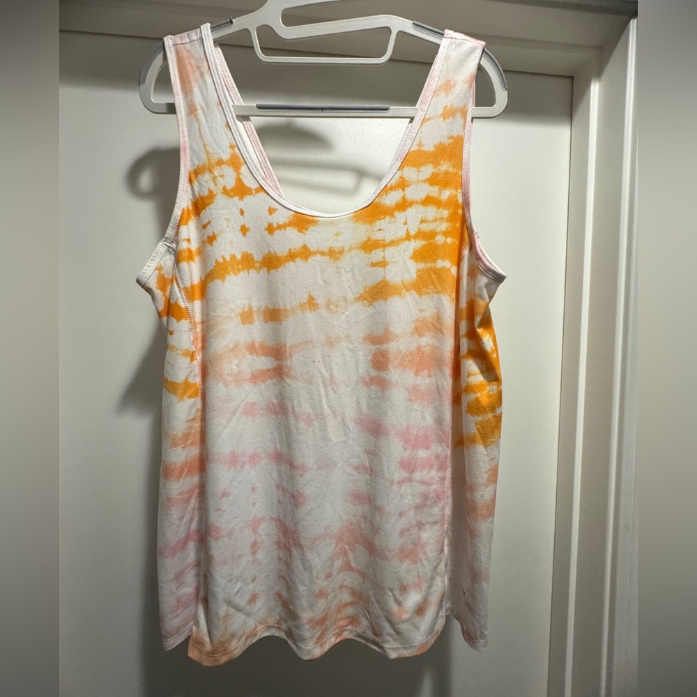 Old Navy Active Tie-Dye Tank Top - Orange and Pink Sz L